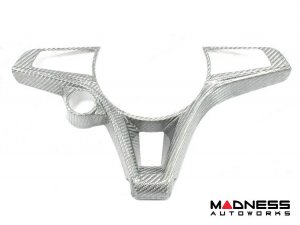 Alfa Romeo Giulia Steering Wheel Trim - Carbon Fiber - Main Center Trim Piece - White Candy - Pre '20 Alfa Romeo Giulia Steering Wheel Trim - Carbon Fiber - Main Center Trim Piece - White Candy - Pre '20